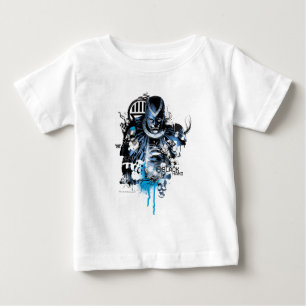 T-shirt Pour Bébé Main noire - collage bleu