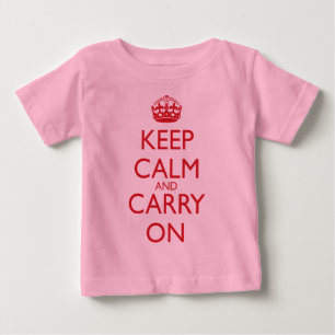 T-shirt Pour Bébé Maintenez calme et continuez le texte de rouge de