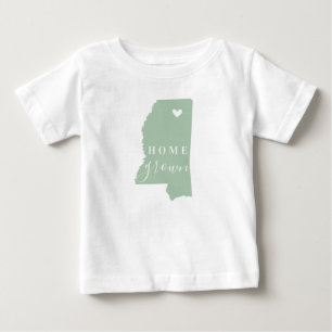 T-shirt Pour Bébé Maison du Mississippi cultivée   Carte d'état des 
