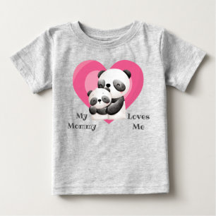 T-shirt Pour Bébé Maman Aime Moi Panda Ours Bébé Bodysuit