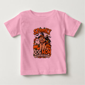 T-shirt Pour Bébé Maman de chien effrayant Halloween Mignon Squelett