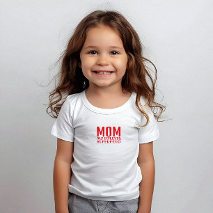 T-shirt Pour Bébé Maman mon super-héros pour toujours rouge