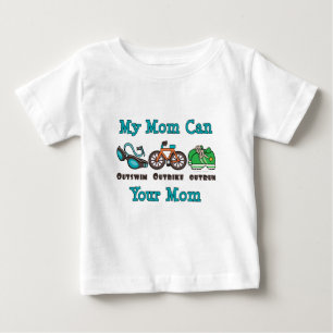 T-shirt Pour Bébé Maman Outswim Outbike Outrun Triathlon Tee bébé