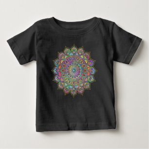 T-shirt Pour Bébé Mandala coloré chic de style indien 1