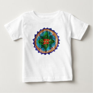 T-shirt Pour Bébé Mandala Positive Baby Fine Jersey T-Shirt, Blanc