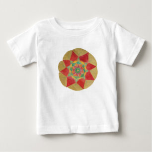 T-shirt Pour Bébé Mandala Star Toddler Ruffle Tee, blanc
