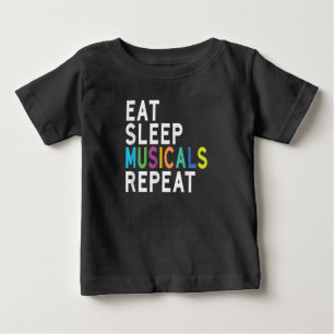 T-shirt Pour Bébé Mangez des comédies musicales du sommeil Répéter,