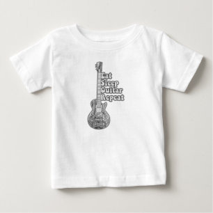 T-shirt Pour Bébé Mangez la répétition de la guitare de sommeil.