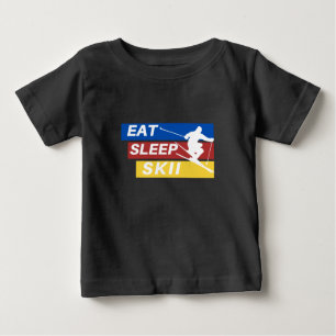 T-shirt Pour Bébé Mangez Sleep Skii Baby
