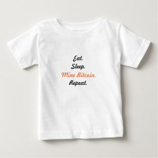 T-shirt Pour Bébé Mangez. Sommeil. Mine Bitcoin. Répétition