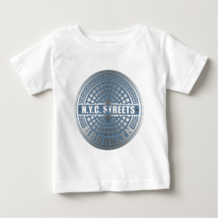 T-shirt Pour Bébé Manhole Cover Brooklyn Blue
