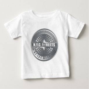 T-shirt Pour Bébé Manhole Staten Island Grey
