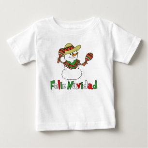 T-shirt Pour Bébé Maracas de sombrero de bonhomme de neige de bande