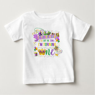 T-shirt Pour Bébé Mardi Gras 1er anniversaire (King Cake & Fun)