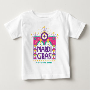 T-shirt Pour Bébé Mardi Gras Arch, Galveston, Texas