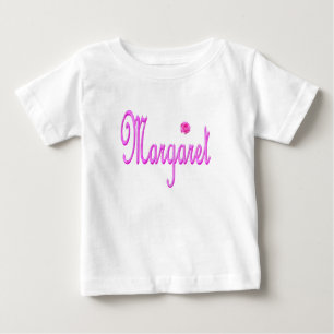 T-shirt Pour Bébé "Margaret" Nom En Rose Passion
