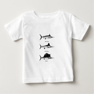 T-shirt Pour Bébé Marlin blanc - Marlin bleu - logo de pélerin