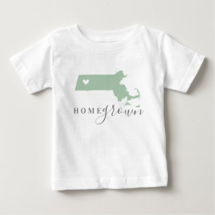 T-shirt Pour Bébé Massachusetts Maison cultivée État des couleurs