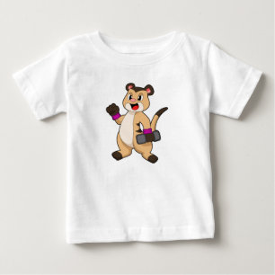 T-shirt Pour Bébé Meerkat avec Dumbbell