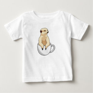 T-shirt Pour Bébé Meerkat avec la coupe du café