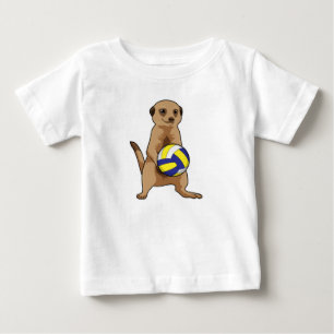 T-shirt Pour Bébé Meerkat avec volleyball