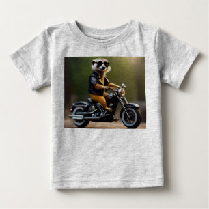 T-shirt Pour Bébé Meerkat Bikie En Moto,