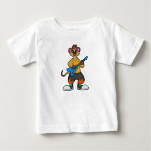 T-shirt Pour Bébé Meerkat comme musicien avec guitare