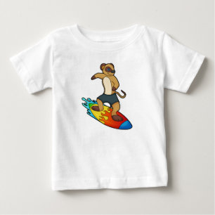 T-shirt Pour Bébé Meerkat comme surfeur avec Surfer