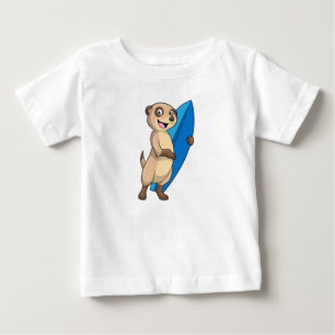T-shirt Pour Bébé Meerkat comme surfeur avec Surfer