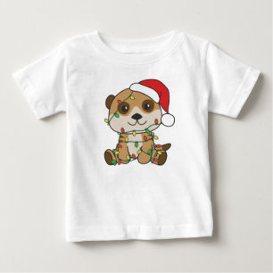T-shirt Pour Bébé Meerkat Noël Animaux d'hiver Vacances Meerkats