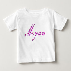 T-shirt Pour Bébé 'Megan" Élégant Nom de Fille Rose,