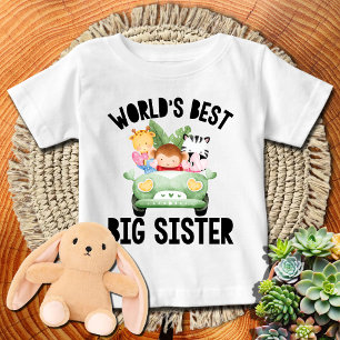 T-shirt Pour Bébé Meilleure Grande Sœur du Monde   Animaux de la Jun