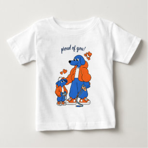 T-shirt Pour Bébé Meilleurs amis : Duo de Blue Dog père et fils ( Or