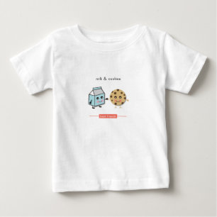 T-shirt Pour Bébé Meilleurs amis : Lait et cookies