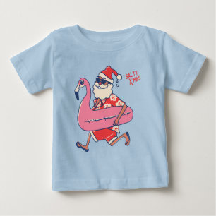 T-shirt Pour Bébé Mele Kalikimaka Père Noël Flamant rose Getaways de