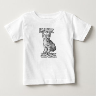 T-shirt Pour Bébé Mème drôle et mignon de chat pour les propriétaire