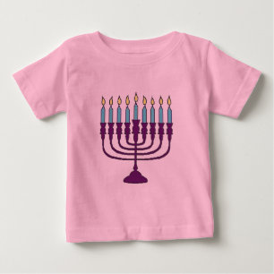 T-shirt Pour Bébé Ménorah de Hanoukka