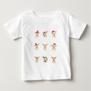 T-shirt Pour Bébé Merry Little Caribou : Aquarelle Noël bébé