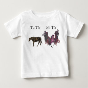 T-shirt Pour Bébé Mi Tu My Your Tia Spanish Unicorn Horse