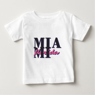 T-shirt Pour Bébé Miami Floride - Retro Bold Typographie Graphique