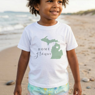 T-shirt Pour Bébé Michigan fait à la maison Carte de l'État à coul
