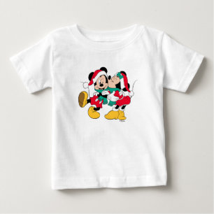 T-shirt Pour Bébé Mickey & Minnie Baisers de Noël