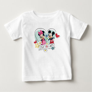 T-shirt Pour Bébé Mickey & Minnie Je t'aime beaucoup