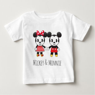 T-shirt Pour Bébé Mickey & Minnie se tenant la main Emoji 2
