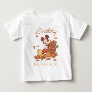 T-shirt Pour Bébé Mickey Mouse Automne Harvest Citrouille Anniversai