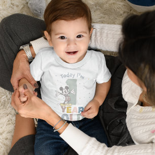 T-shirt Pour Bébé Mickey Mouse Watercolor 1er anniversaire