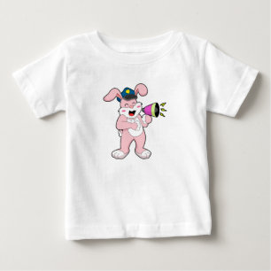 T-shirt Pour Bébé Microphone de l'officier de police de Rabbit