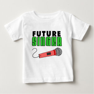 T-shirt Pour Bébé Microphone rose Futur Chanteur