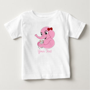 T-shirt Pour Bébé Mignon éléphant fille dessin animé bébé T-shirt
