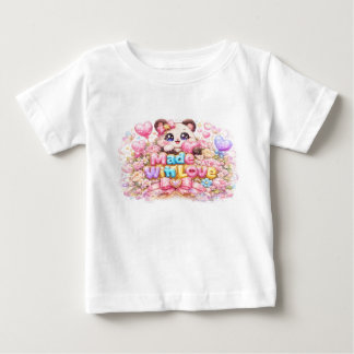 T-shirt Pour Bébé Mignon Kawaii Fabriqué Avec Amour Chat Nom Pastel